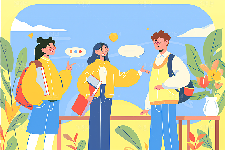 活力青年积极向上成人礼扁平风插画