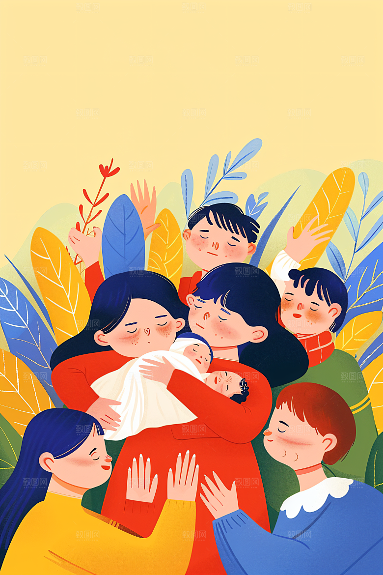 活力青年青春洋溢鲜明扁平风插画