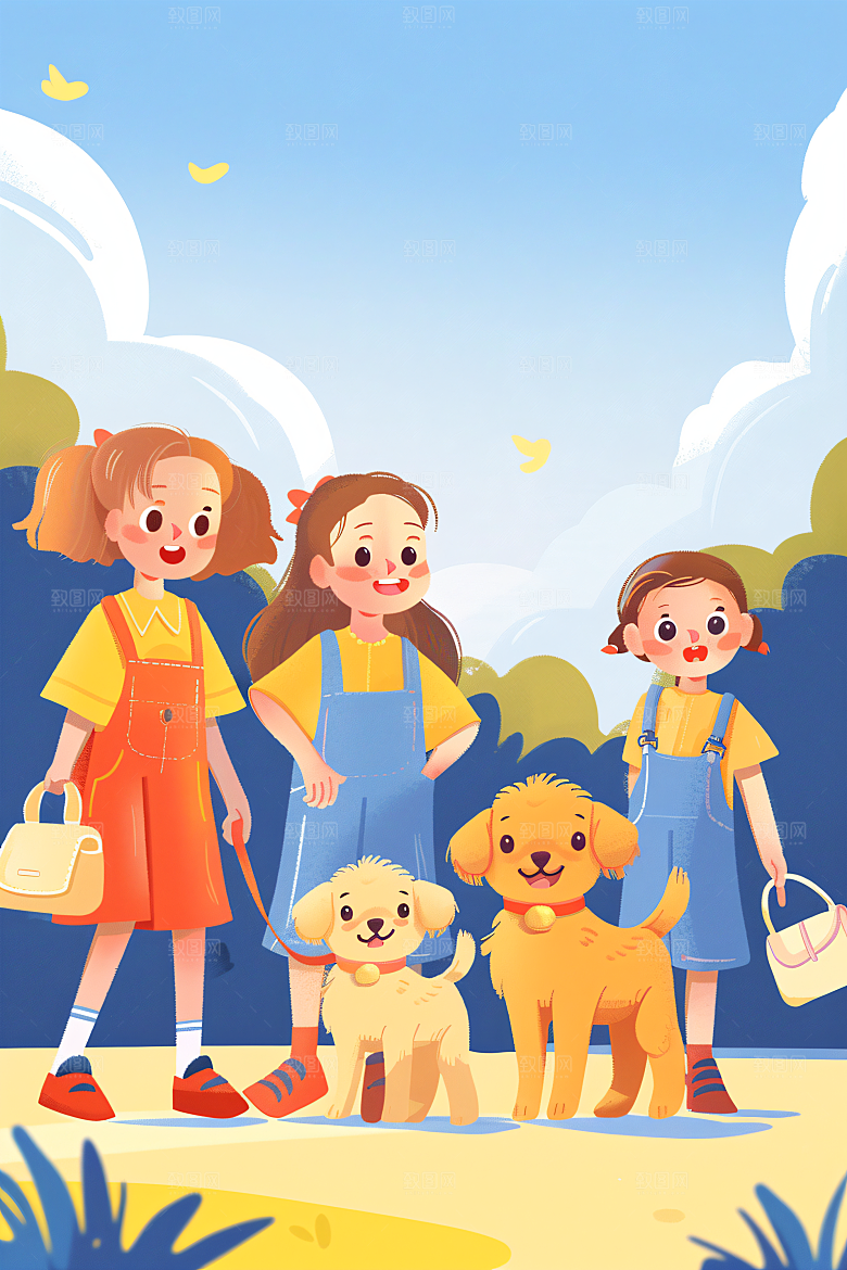 活力青年成人礼年轻扁平风插画