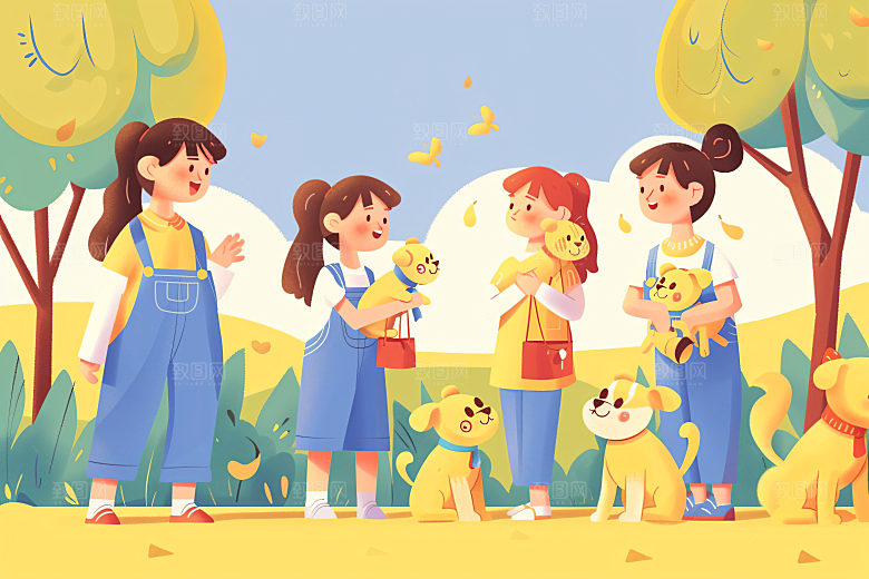 活力青年成人礼积极向上扁平风插画