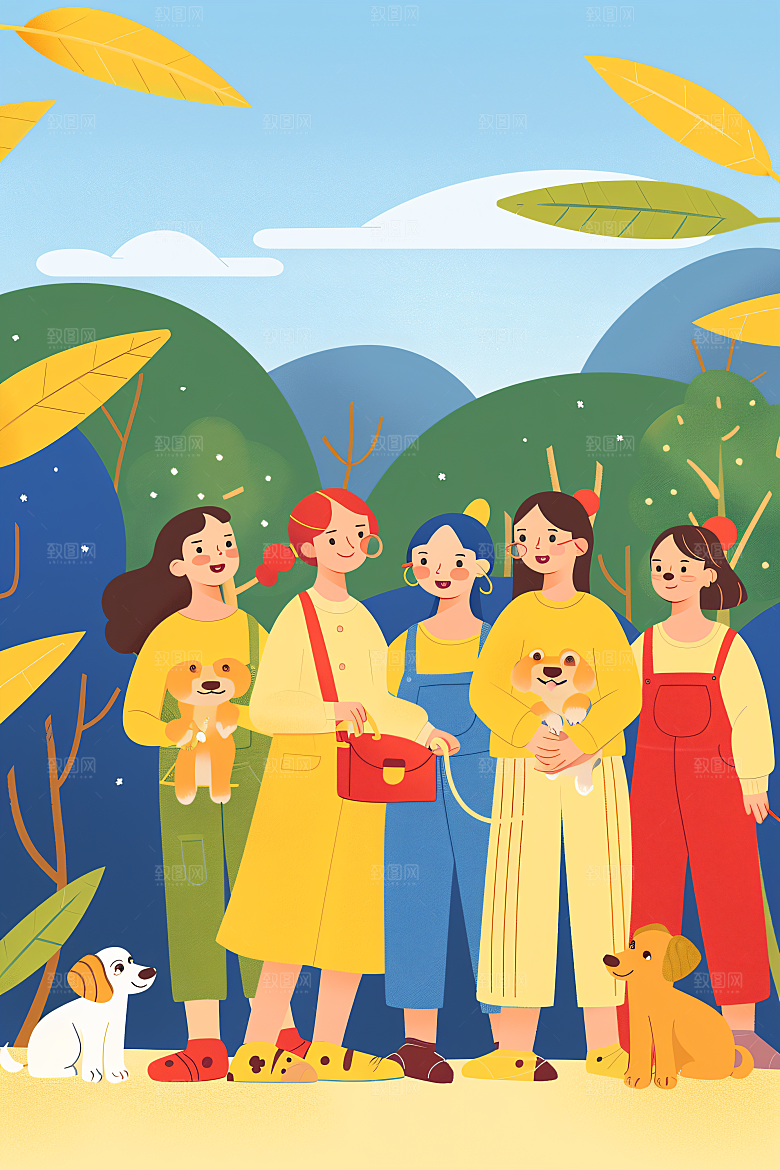 活力青年成人礼五四青年节扁平风插画