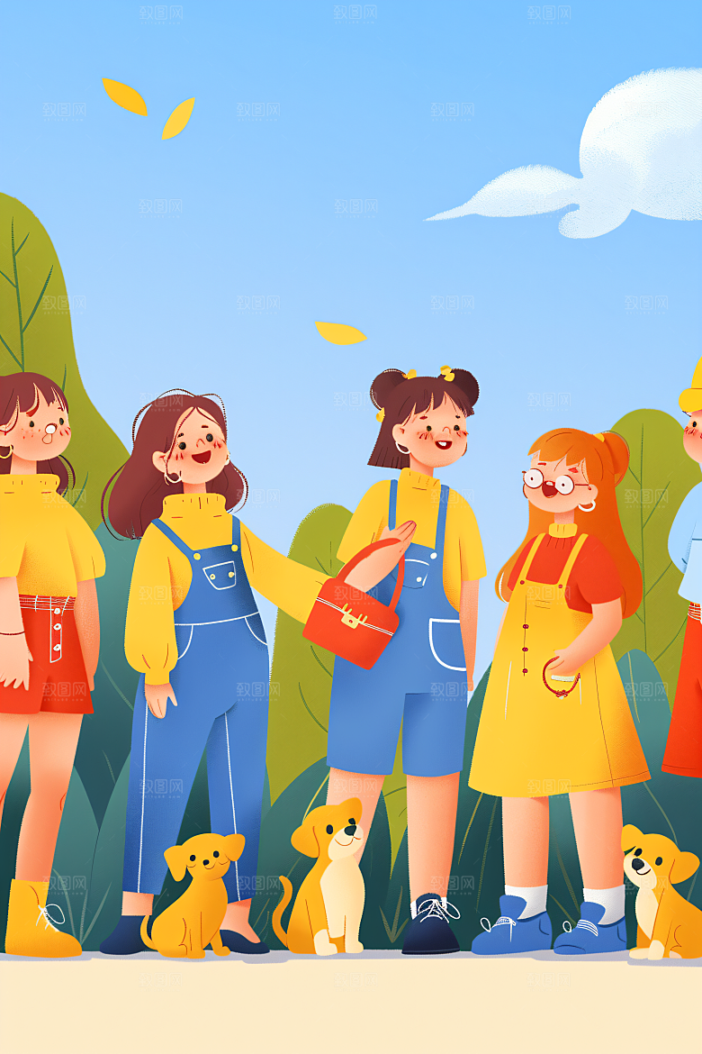活力青年五四青年节成人礼扁平风插画