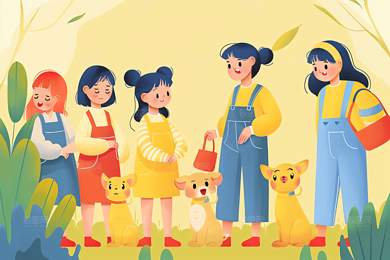 活力青年成人礼青春洋溢扁平风插画