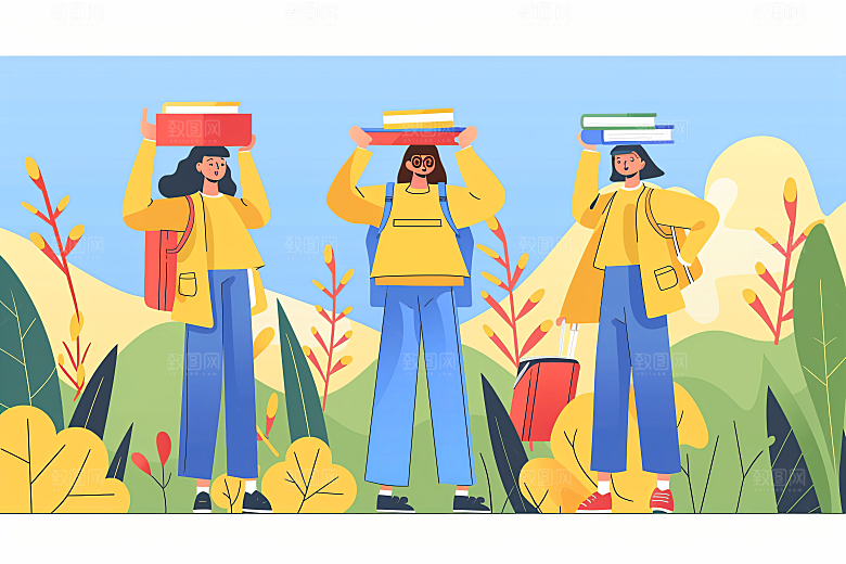 活力青年五四青年节积极向上扁平风插画