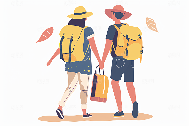 扁平风旅游户外高清插画