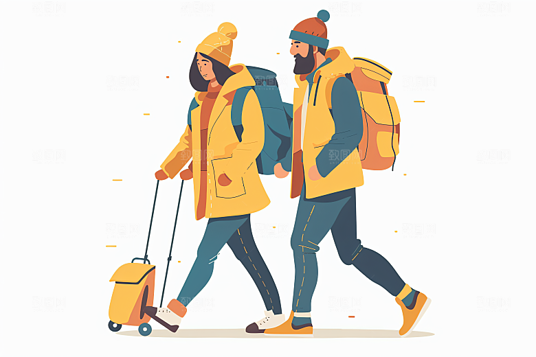 扁平风旅游旅行高清插画