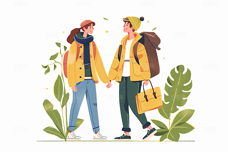 扁平风旅游自然高清插画
