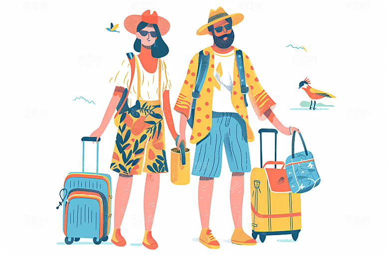 扁平风旅游高清自然插画