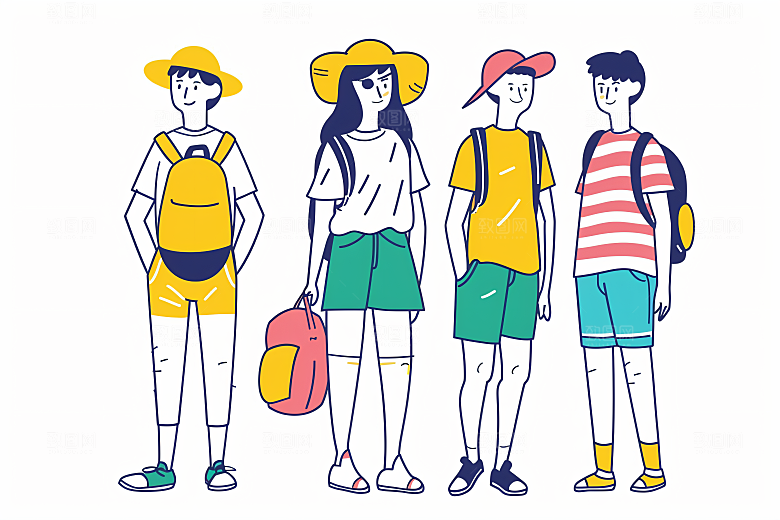 扁平风旅游高清休闲插画