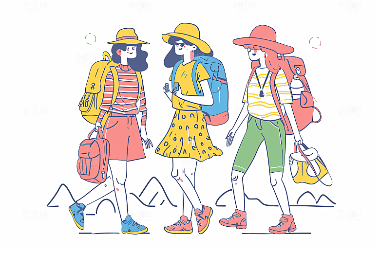 扁平风旅游高清自然插画