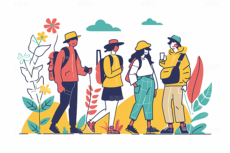 扁平风旅游高清自然插画