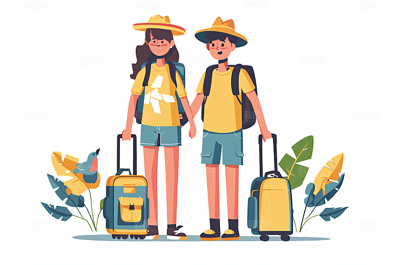 扁平风旅游高清自然插画
