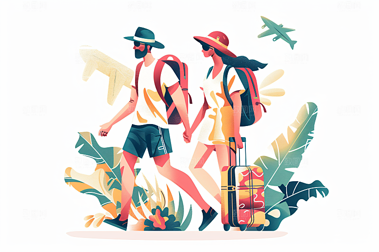 扁平风旅游高清自然插画