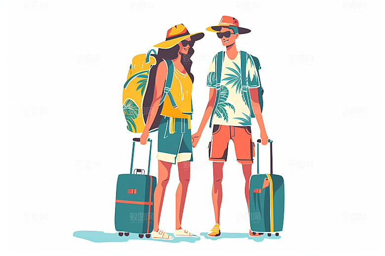 扁平风旅游简约高清插画
