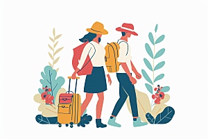 扁平风旅游高清自然插画