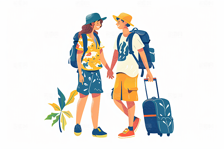 扁平风旅游简约高清插画