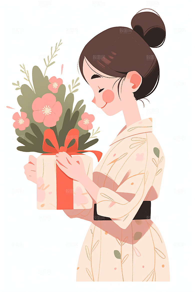 简约母亲节扁平风平面插画