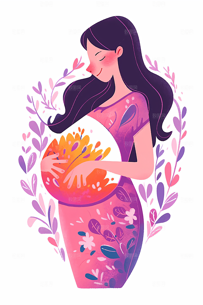 简约母亲节母爱高清插画