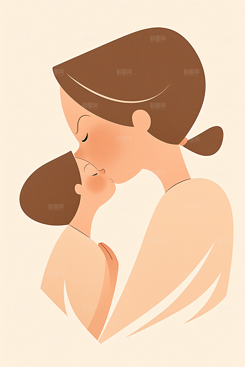简约母亲节高清唯美插画