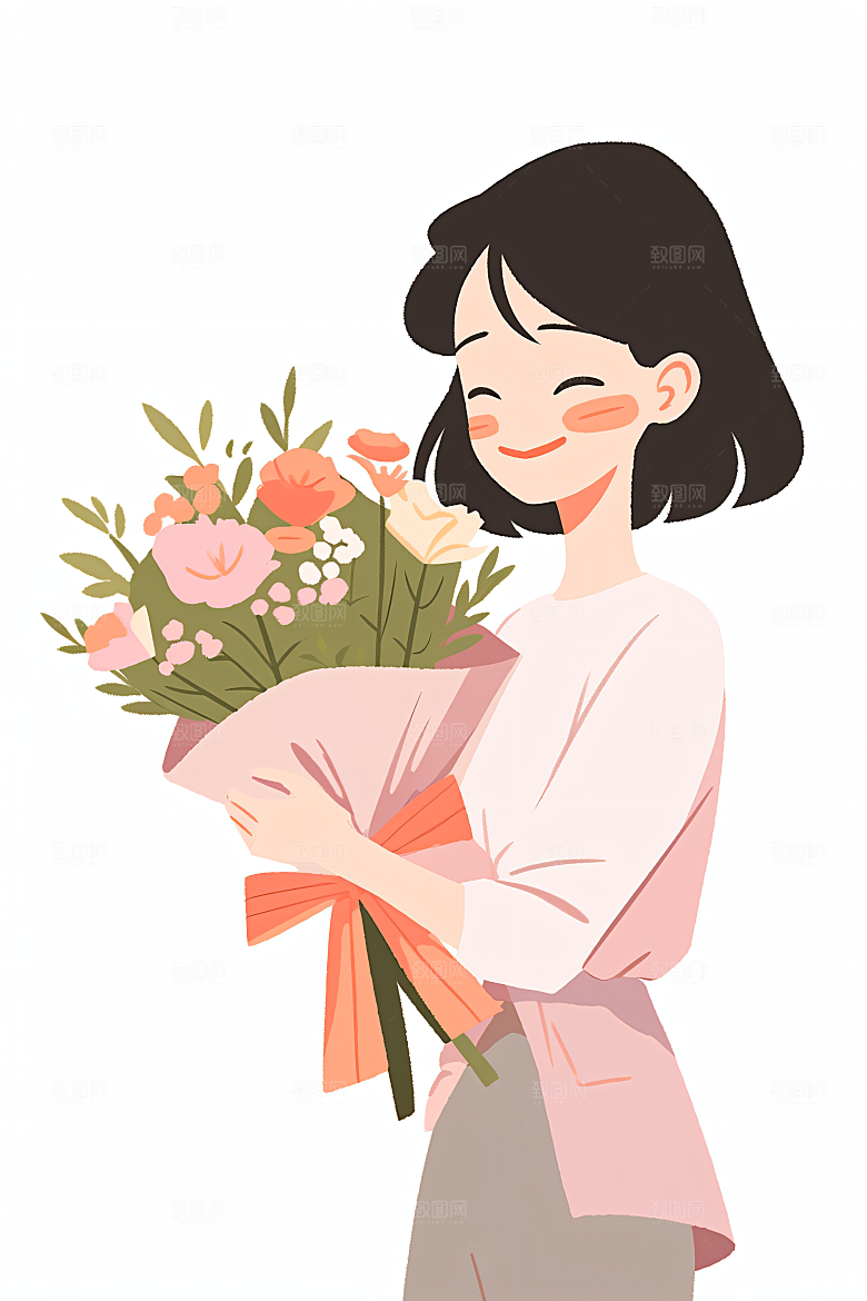 简约母亲节高清亲情插画
