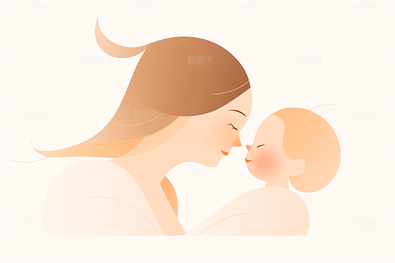 简约母亲节高清母爱插画