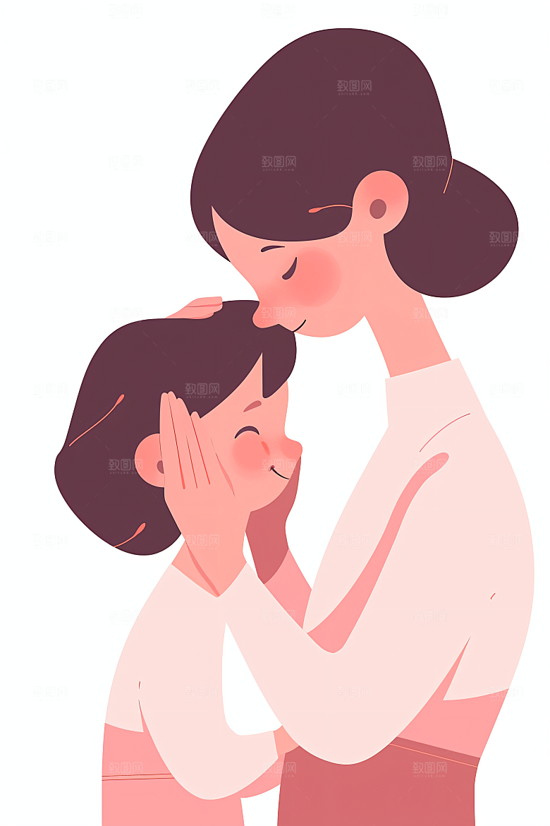 简约母亲节平面母爱插画