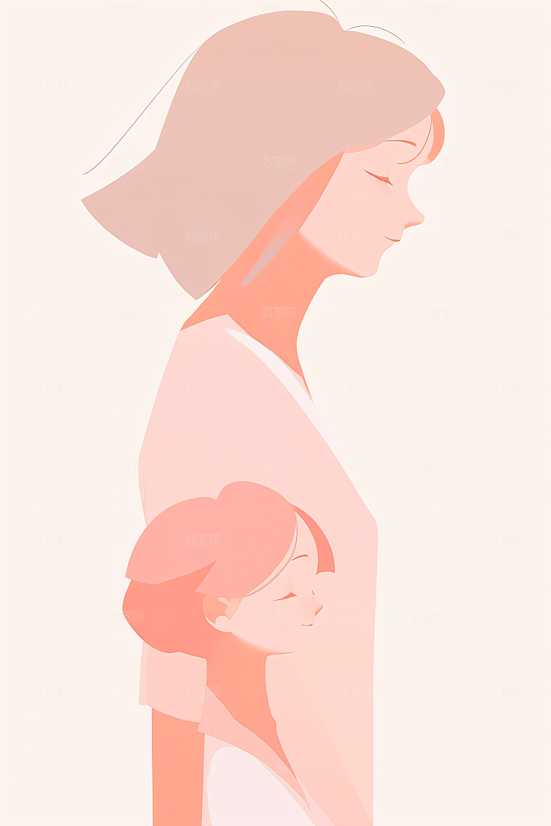 简约母亲节平面唯美插画