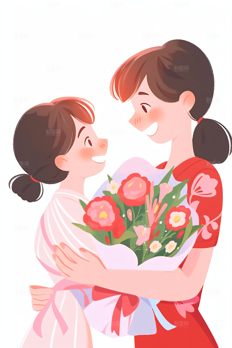 简约母亲节手绘高清插画