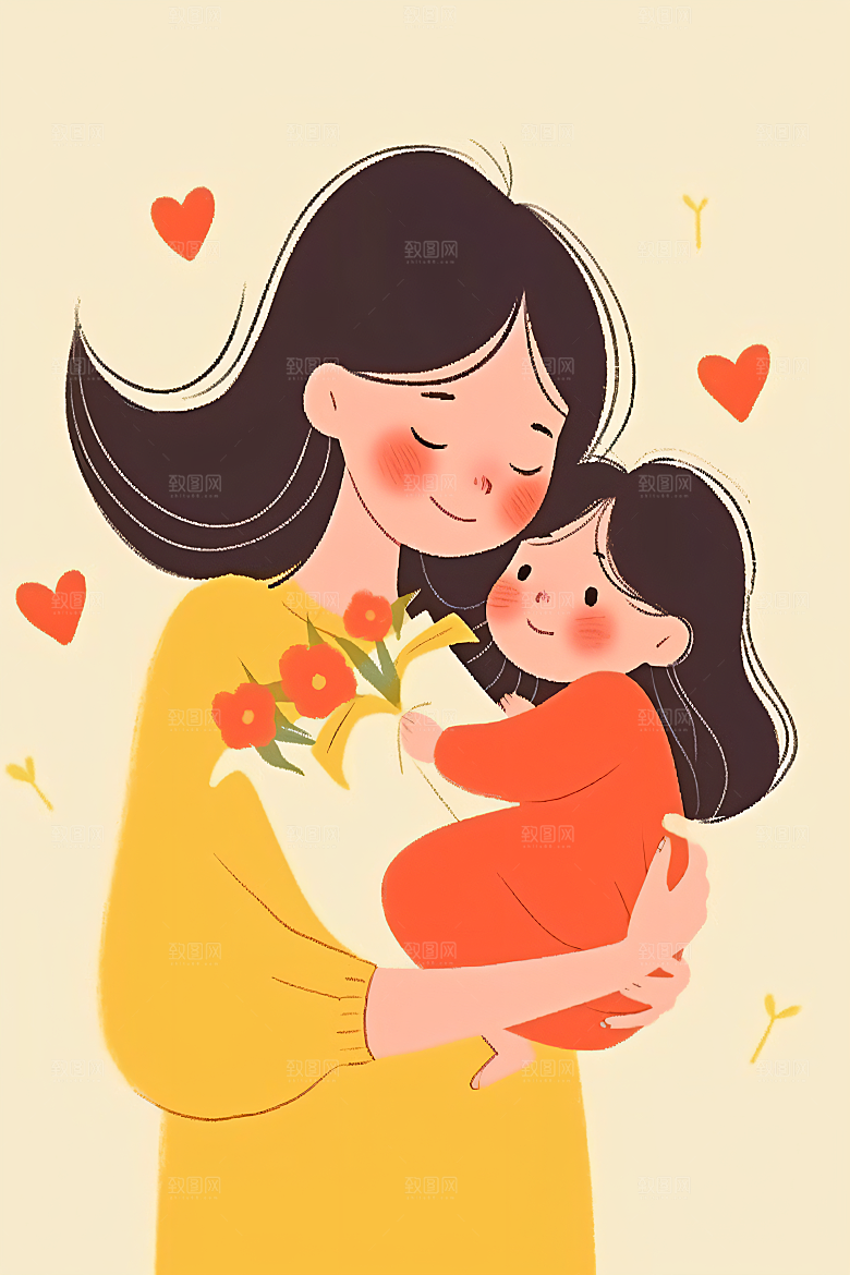 简约母亲节唯美高清插画