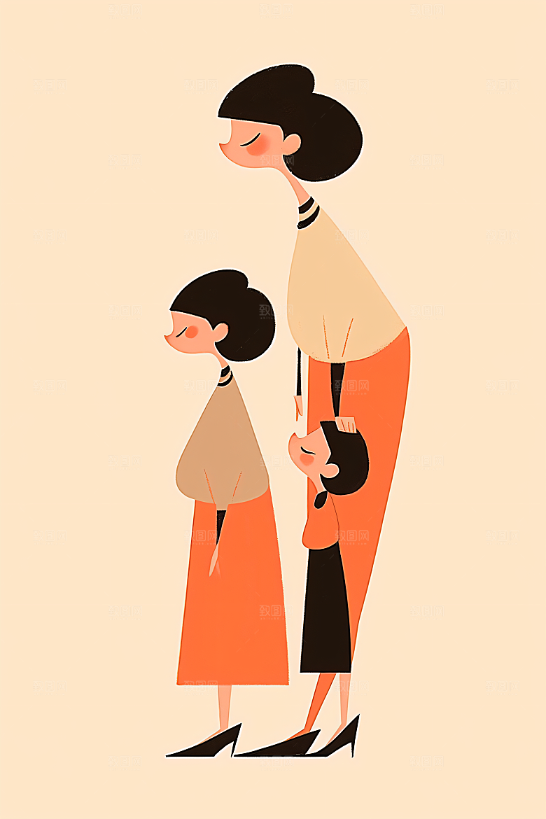 简约母亲节高清清新插画