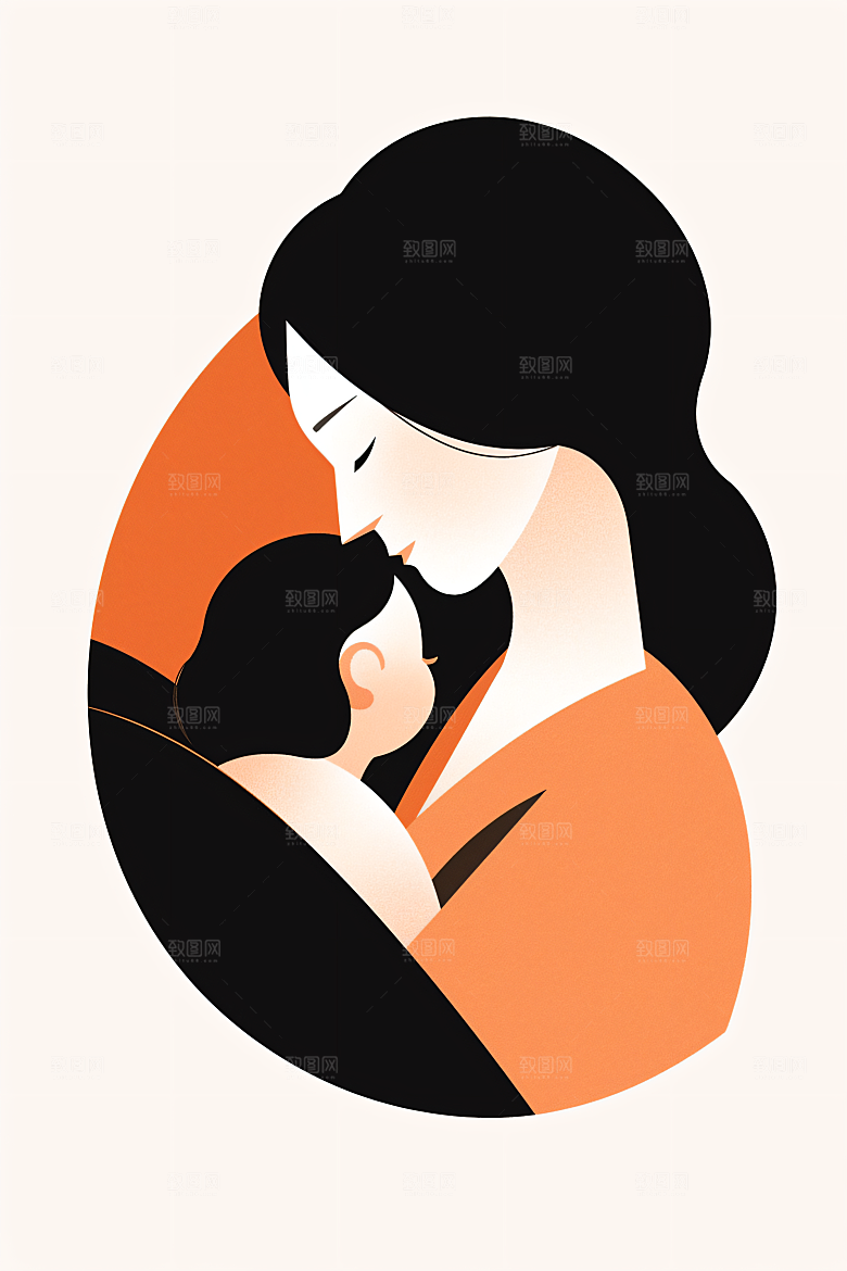 简约母亲节高清唯美插画