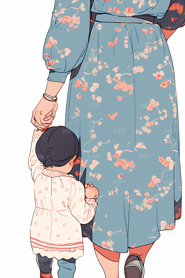 简约母亲节扁平风平面插画