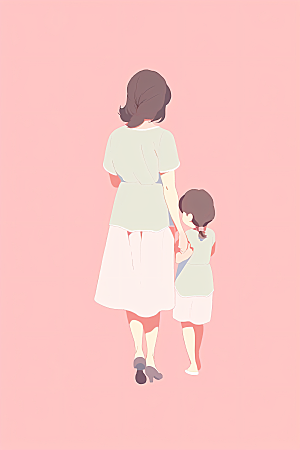 简约母亲节高清唯美插画