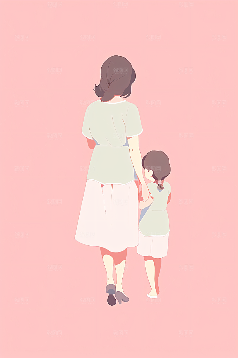 简约母亲节高清唯美插画