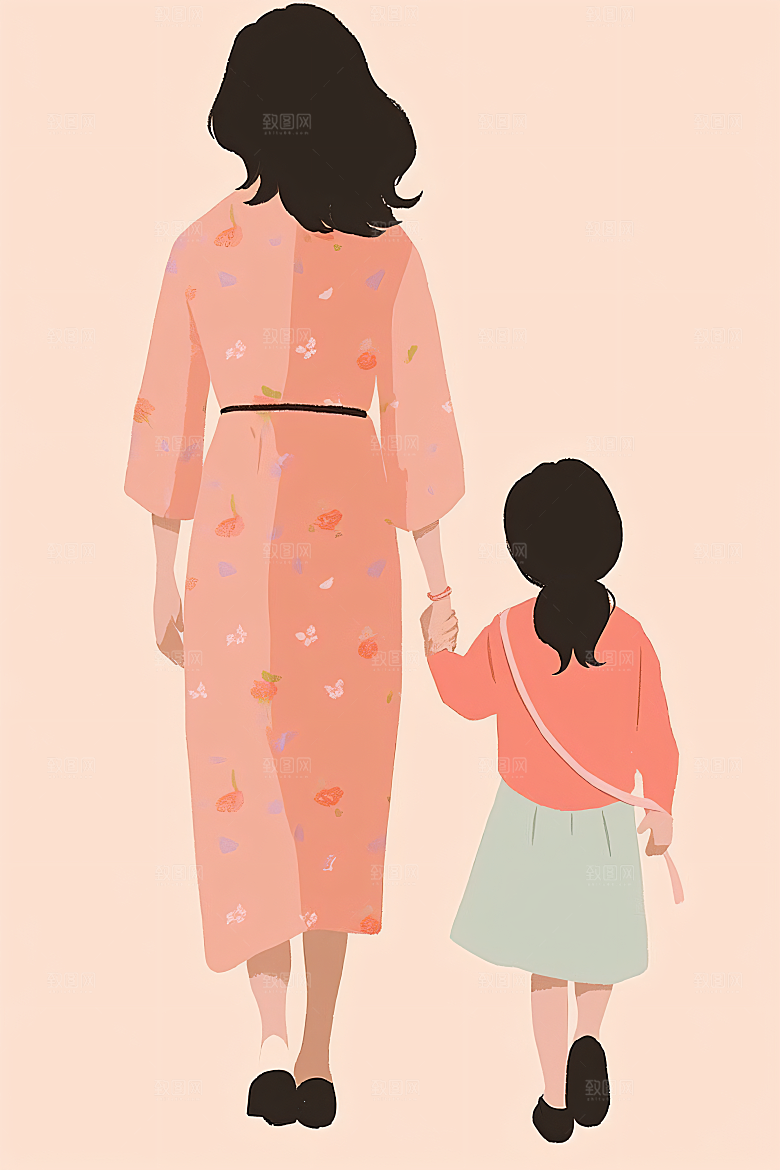 简约母亲节扁平风清新插画