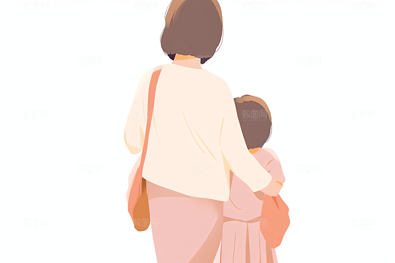 简约母亲节扁平风清新插画