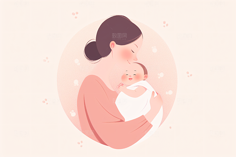 简约母亲节扁平风亲情插画