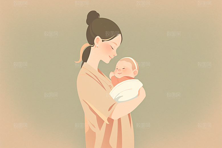 简约母亲节扁平风平面插画