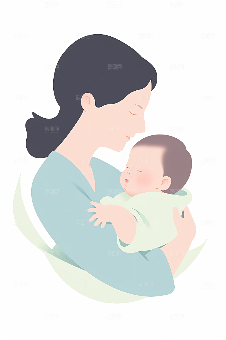 简约母亲节唯美平面插画