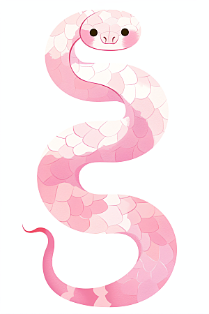 扁平风蛇年动物几何插画
