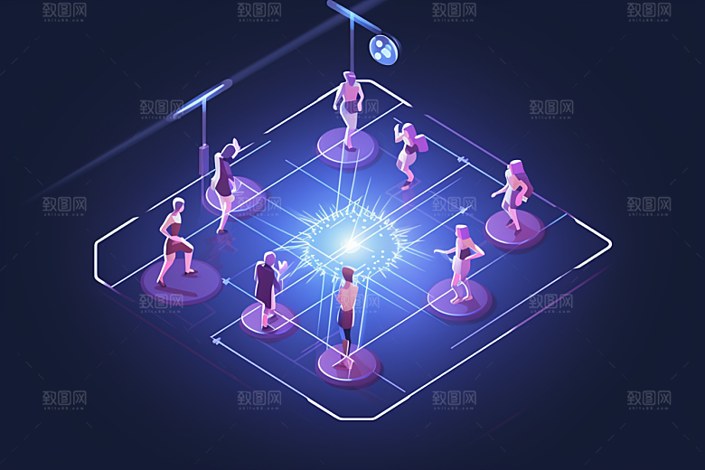 扁平风体育场运动操场插画