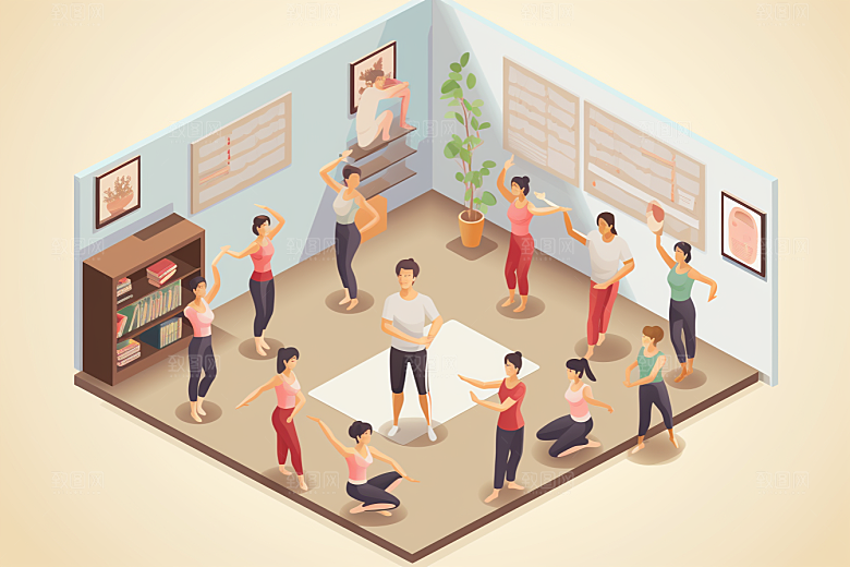 扁平风体育场操场运动插画