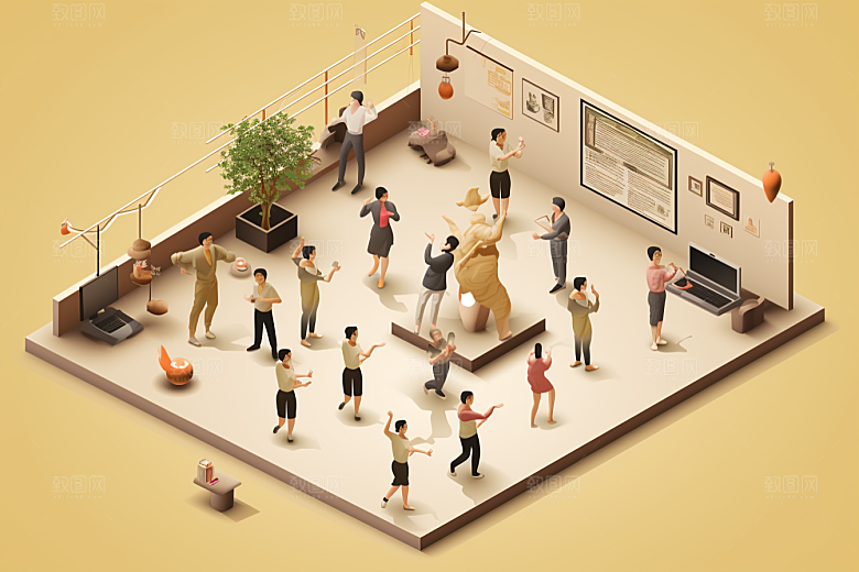 扁平风体育场高清操场插画