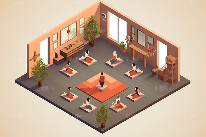 扁平风体育场简约操场插画