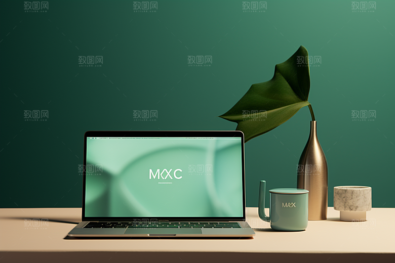 办公桌面和电脑高清办公桌摄影图