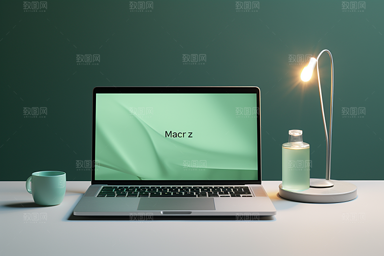 办公桌面和电脑简约高清摄影图