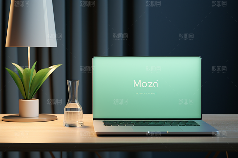 办公桌面和电脑简约高清摄影图