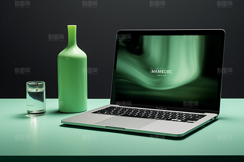 办公桌面和电脑工作大气摄影图