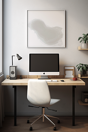 办公桌面和电脑办公室数码产品摄影图