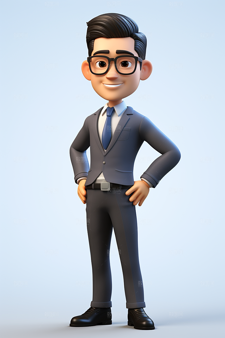 电脑工作人物白领工作模型